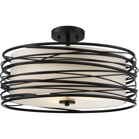 Quoizel Spiral 3 Light 20" Wide Semi-Flush Drum Ceiling Fixture Mystic Black