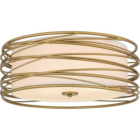 Quoizel Spiral 3 Light 20" Wide Semi-Flush Drum Ceiling Fixture Light Gold