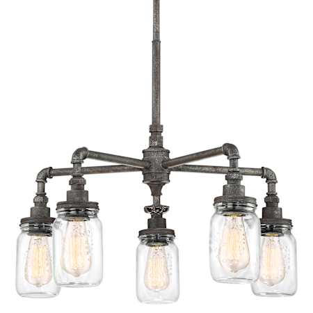 Quoizel Squire 5 Light 26" Wide Chandelier Rustic Black