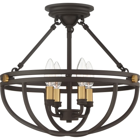 Quoizel Sergeant 4 Light 16" Wide Semi-Flush Bowl Ceiling Fixture Western Bronze