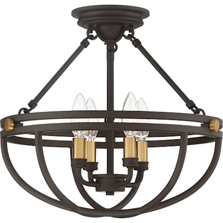 Quoizel Sergeant 4 Light 16" Wide Semi-Flush Bowl Ceiling Fixture Western Bronze