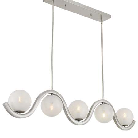 Quoizel Spherical 5 Light 49" Wide Abstract Linear Chandelier Brushed Nickel