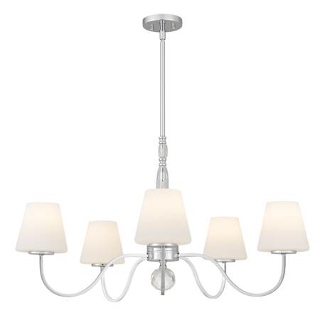 Quoizel Stone 5 Light 35" Wide Chandelier Polished Chrome
