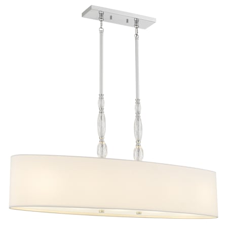 Quoizel Stone 5 Light 42" Wide Linear Chandelier Polished Chrome