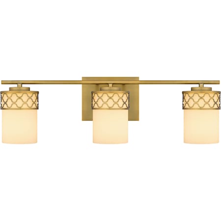 Quoizel Tenley 3 Light 24" Wide Bathroom Vanity Light with Etched Opal Shades Aged Brass