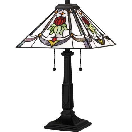 Quoizel Collingwood 2 Light 23" Tall Tiffany Table Lamp Matte Black