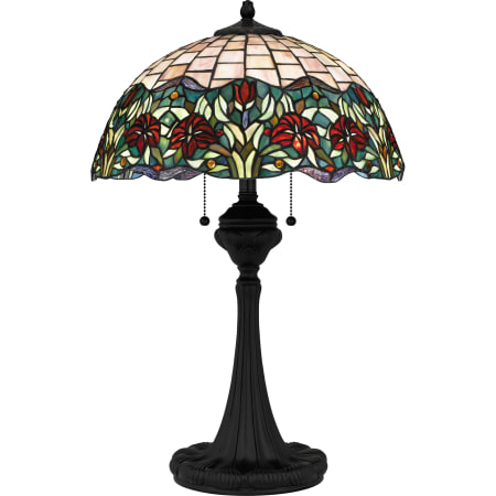 Quoizel Venice 3 Light 28" Tall Tiffany Table Lamp Matte Black