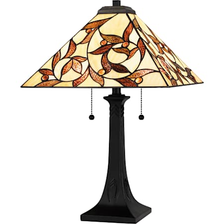Quoizel Zion 2 Light 25" Tall Buffet Table Lamp Matte Black