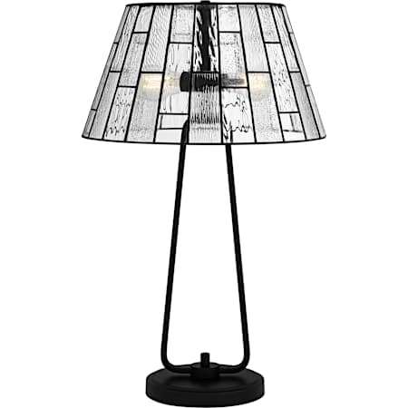 Quoizel Rainier 2 Light 26" Tall Tiffany Table Lamp Matte Black