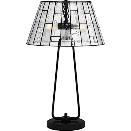 Quoizel Rainier 2 Light 26" Tall Tiffany Table Lamp Matte Black