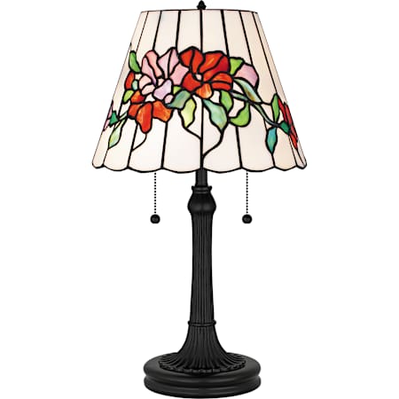 Quoizel Aurora 2 Light 23" Tall Tiffany Table Lamp Matte Black