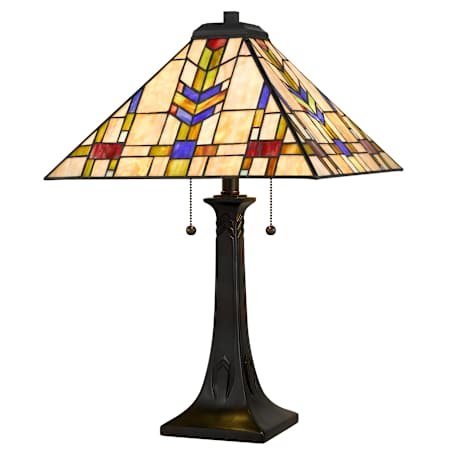 Quoizel Draxen 24" Tall Tiffany Table Lamp Valiant Bronze