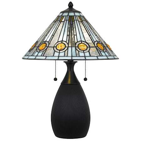 Quoizel Ayla 23" Tall Tiffany Table Lamp Matte Black