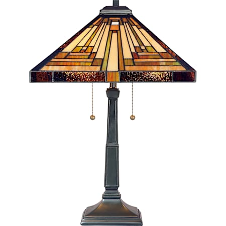 Quoizel Stephen 2 Light 23" Tall Tiffany Table Lamp with Pull Chain Vintage Bronze