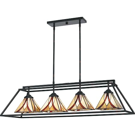Quoizel Asheville 4 Light 42" Wide Billiard Chandelier Valiant Bronze