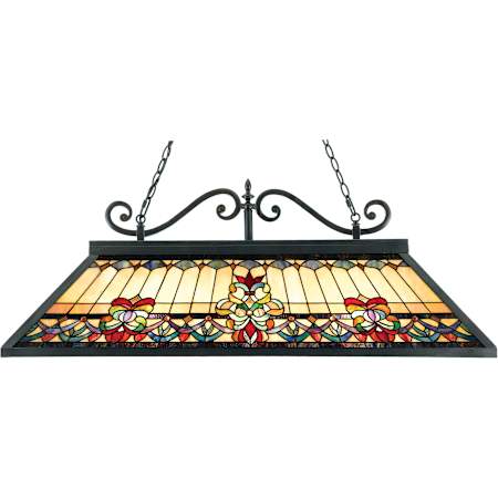 Quoizel Belle Fleur 3 Light 48" Billiard Light with Tiffany Glass Vintage Bronze