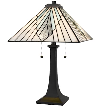 Quoizel Duvane 24" Tall Tiffany Table Lamp Matte Black