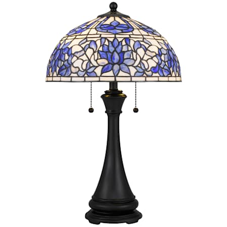 Quoizel Wisteria Bloom 26" Tall Tiffany Table Lamp Matte Black