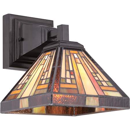 Quoizel Stephen 1 Light 10" Tall Wall Sconce with Tiffany Glass Vintage Bronze