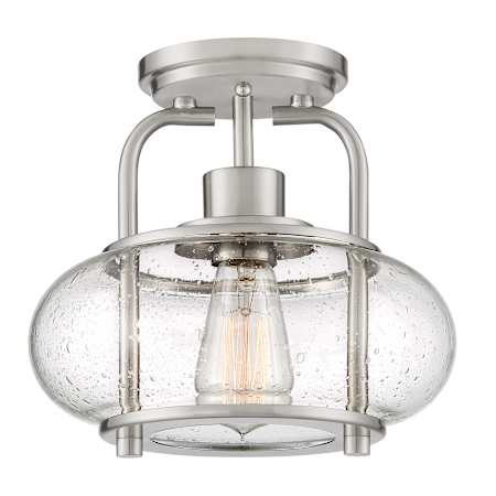 Quoizel Trilogy Single Light 10" Wide Semi-Flush Ceiling Fixture Brushed Nickel