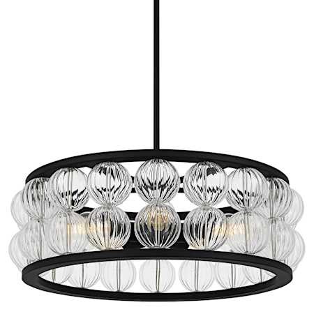Quoizel Terrarock 5 Light 23" Wide Pendant Matte Black