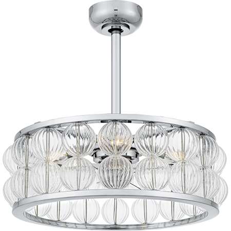 Quoizel Terrarock 12" 3 Blade Indoor Ceiling Fandelier Polished Chrome