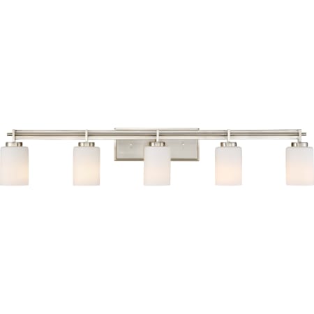 Quoizel Taylor 5 Light 41" Wide Bathroom Vanity Lights with Patterned/Etched Glass Brushed Nickel