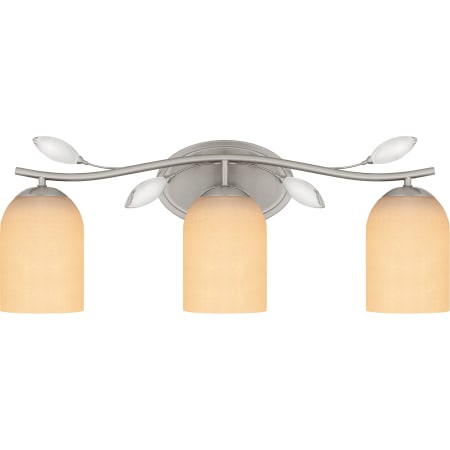 Quoizel Ulysses 3 Light 24" Wide Bathroom Vanity Light with Etched Opal Shades Brushed Nickel