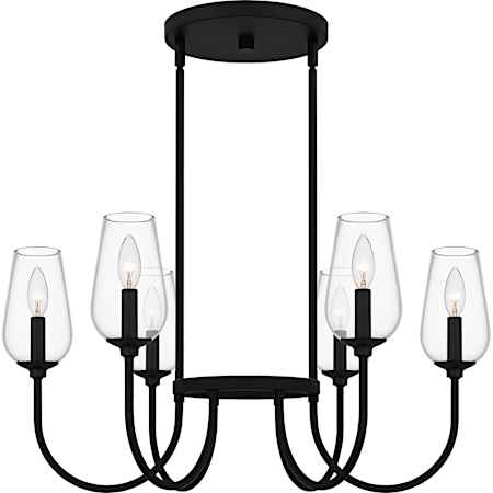 Quoizel Viscount 6 Light 28" Wide Taper Candle Style Chandelier Matte Black