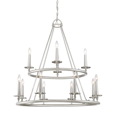 Quoizel Voyager 12 Light 36" Wide Chandelier Brushed Nickel