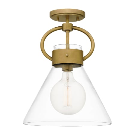 Quoizel Webster 12" Wide Semi-Flush Ceiling Fixture Weathered Brass