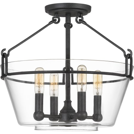 Quoizel Wells 4 Light 17" Wide Semi-Flush Ceiling Fixture Grey Ash