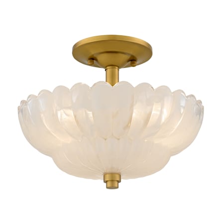 Quoizel Whitecap 3 Light 12" Wide Semi-Flush Bowl Ceiling Fixture Brushed Gold