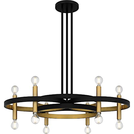 Quoizel Winsland 12 Light 30" Wide Abstract Chandelier Matte Black