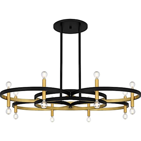 Quoizel Winsland 16 Light 50" Wide Abstract Chandelier Matte Black