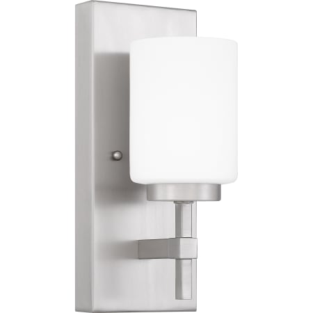 Quoizel Wilburn 12" Tall LED Bathroom Sconce with Frosted Glass Shade Brushed Nickel