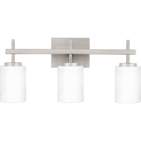 Quoizel Wilburn 3 Light 22" Wide LED Vanity Light with Frosted Glass Shades Brushed Nickel
