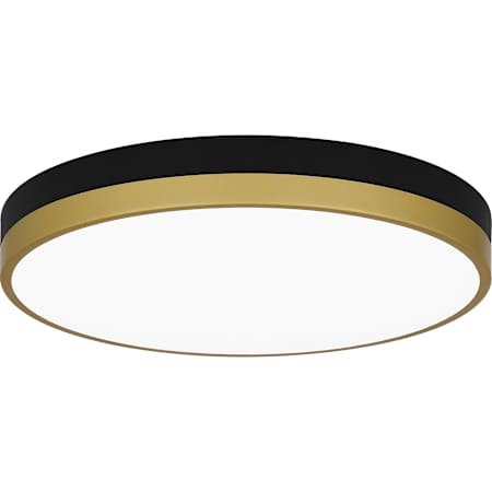 Quoizel 15" Wide LED Flush Mount Ceiling Fixture Matte Black / Gold