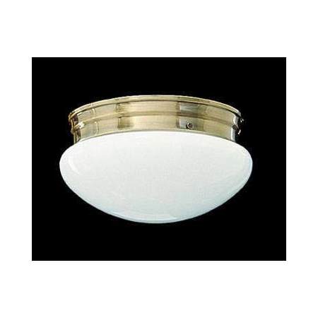 Quorum International 1 Light Flushmount Ceiling Fixture with Frosted Glass Shade Antique Brass