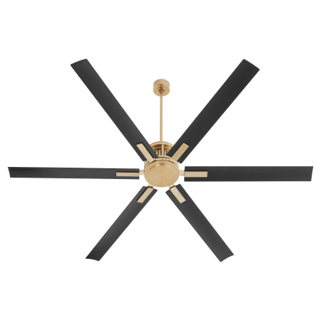 Quorum International Zeus 80" 6 Blade Indoor / Outdoor Ceiling Fan with Remote and Wall Control Aged Brass