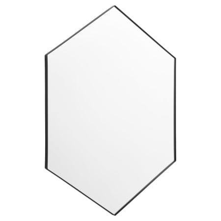 Quorum International Hexigon 24" W x 34" H Modern Geometric Metal Framed Bathroom Wall Mirror Matte Black