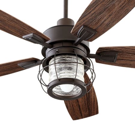 Quorum International Galveston 52" 5 Blade Indoor / Outdoor LED Ceiling Fan with Wall Control Oiled Bronze