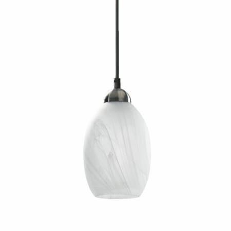 Quorum International Glass 1 Light Mini Pendant Satin Nickel / Faux Alabaster