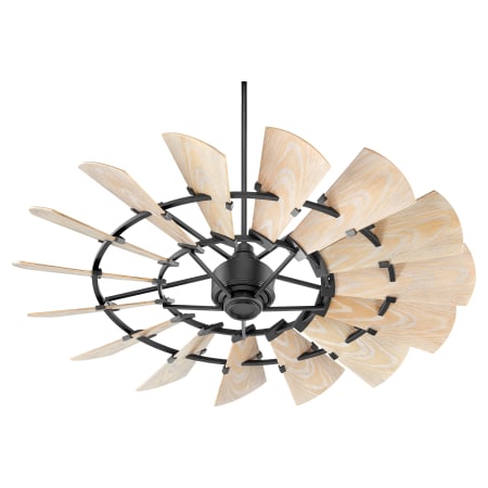 Quorum International Windmill 60" 15 Blade Indoor / Outdoor Ceiling Fan with Remote Control Noir