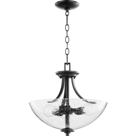 Quorum International Reyes 3 Light 16" Wide Pendant / Semi-Flush Ceiling Fixture Noir / Clear