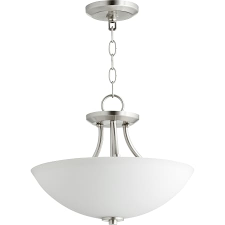 Quorum International Barkley 3 Light 15" Wide Pendant / Semi-Flush Ceiling Fixture Satin Nickel