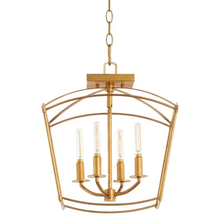 Quorum International Mantle 4 Light 15" Wide Pendant Gold Leaf