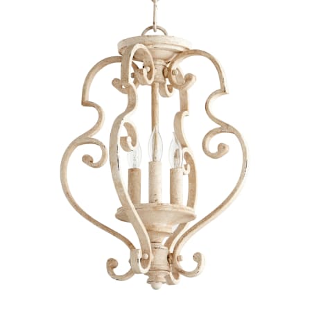 Quorum International San Miguel 3 Light 13-1/2" Wide Taper Candle Chandelier / Semi-Flush Ceiling Fixture Persian White