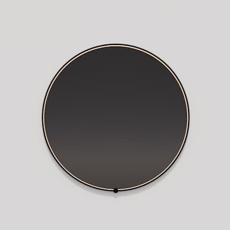 Quorum International Avior 30" Diameter Circular Flat Metal Framed Wall Mounted Bathroom Mirror with LED Lighting Black