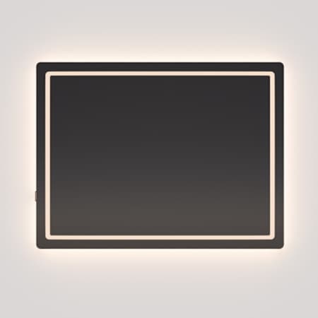 Quorum International Compact 36"W x 24"H Rectangular Flat Frameless Wall Mounted Bathroom Mirror with LED Lighting Black